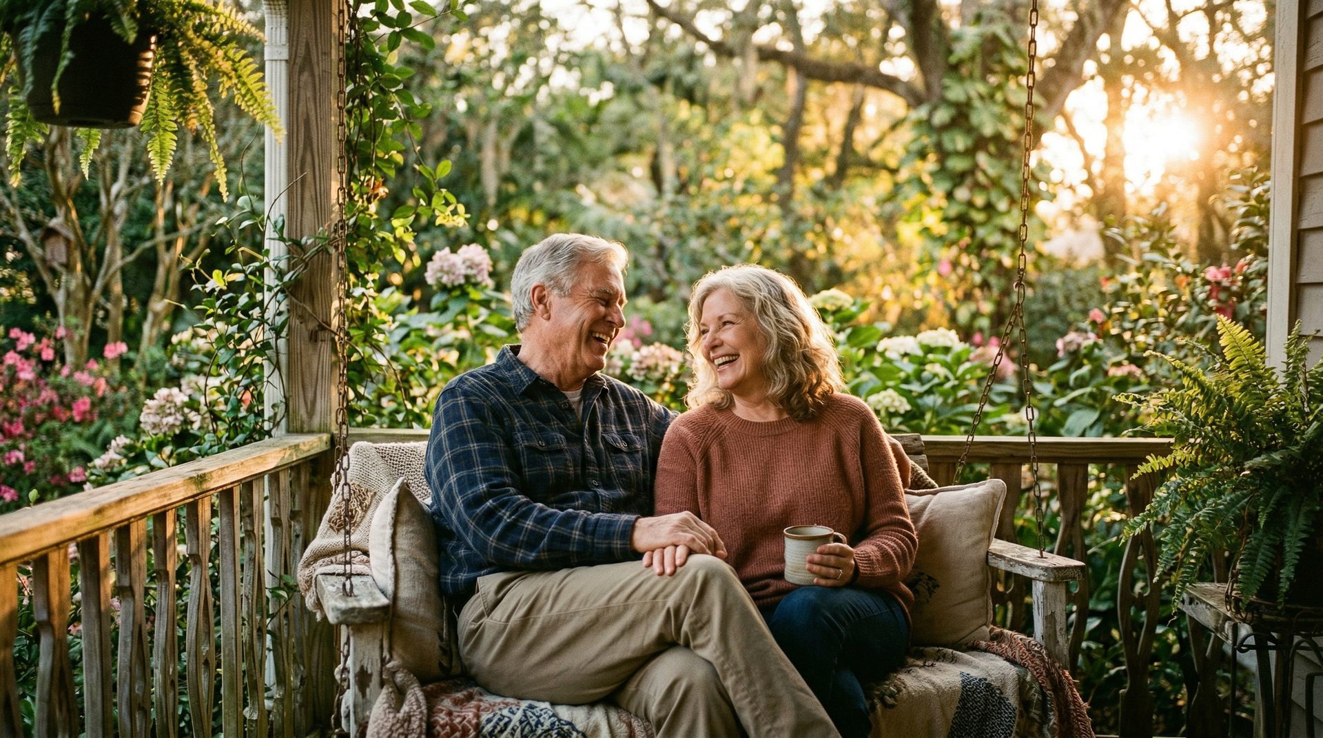 Couple enjoying conversation together
